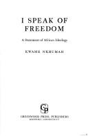 Cover of I speak of freedom