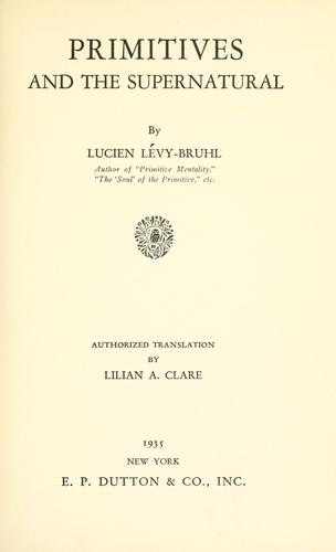 Cover of Primitives and the supernatural