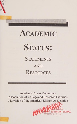 Cover of Academic status
