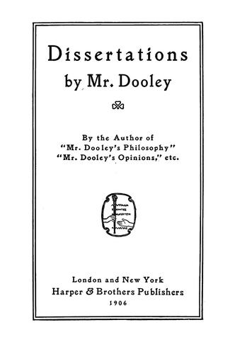 Cover of Dissertations by Mr. Dooley