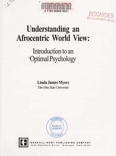 Cover of Understanding an Afrocentric world view