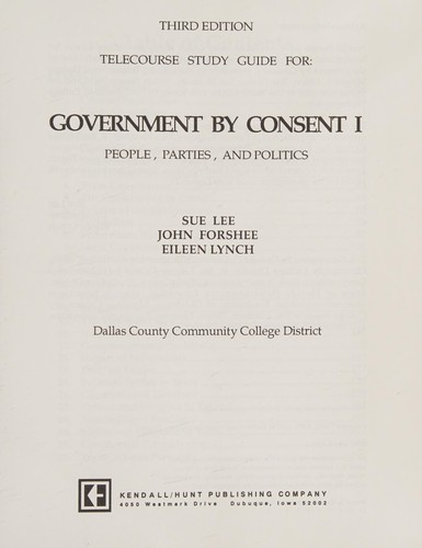 Cover of Telecourse study guide for Government by consent I