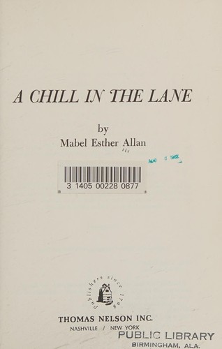 Cover of A chill in the lane