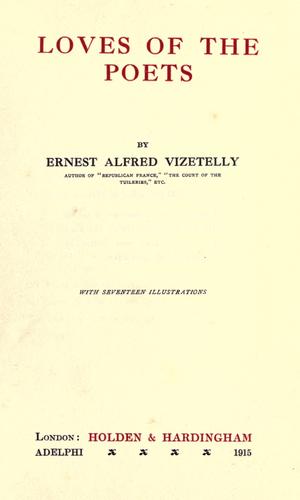 Cover of Loves of the poets