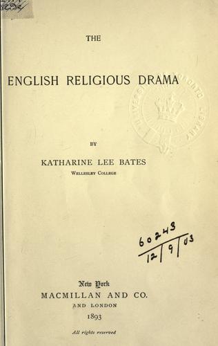 Cover of The English religious drama