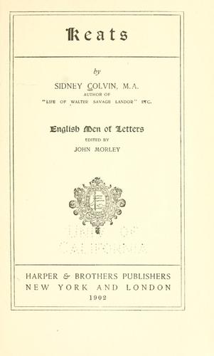 Cover of Keats