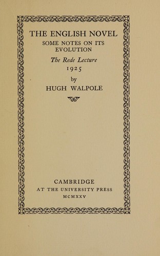 Cover of The English Novel