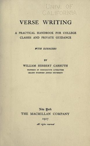 Cover of Verse writing