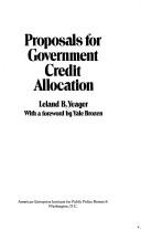 Cover of Proposals for government credit allocation