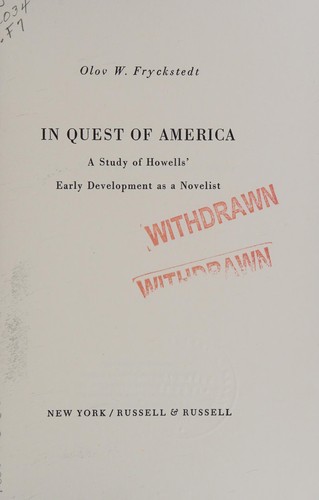 Cover of In quest of America