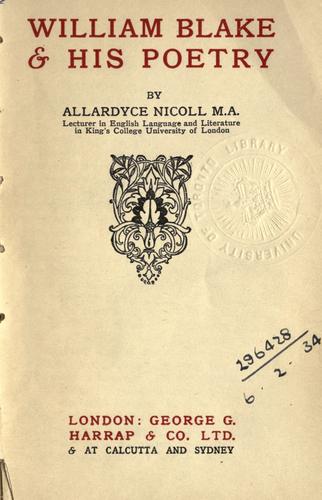 Cover of William Blake & his poetry