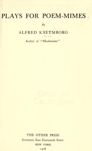 Cover of Plays for poem-mimes