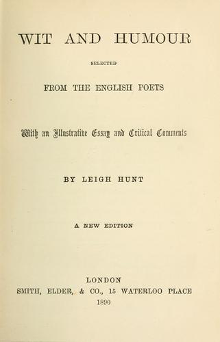 Cover of Wit and humour