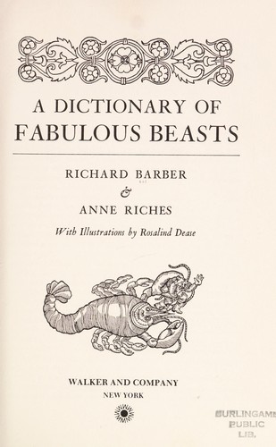 Cover of A dictionary of fabulous beasts