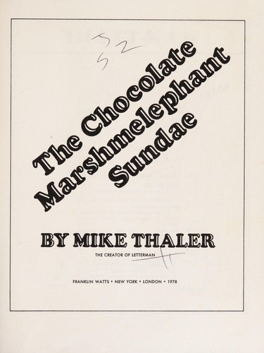 Cover of Chocolate Marshmelephant Sundae