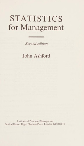 Cover of Statistics for management