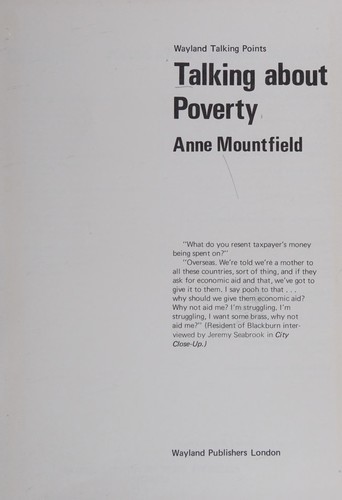 Cover of Talking about poverty