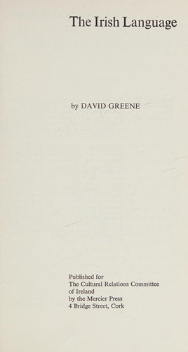 Cover of The Irish language