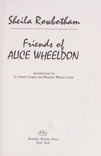 Cover of Friends of Alice Wheeldon