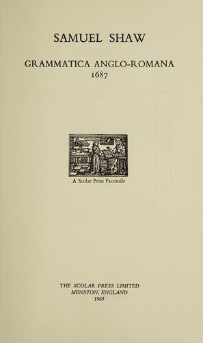 Cover of Grammatica Anglo-Romana, 1687