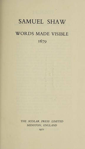 Cover of Words made visible, 1679