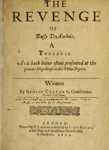 Cover of The revenge of Bussy D'Ambois