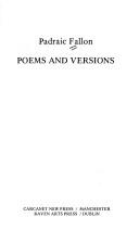 Cover of Poems and versions