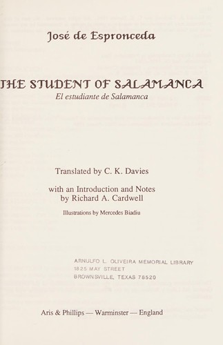 Cover of Estudiante de Salamanca