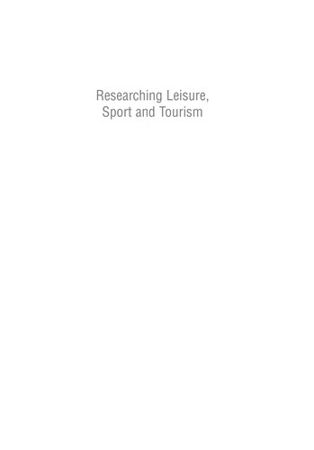 Cover of Researching leisure, sport and tourism