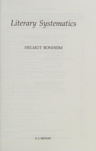 Cover of Literary systematics
