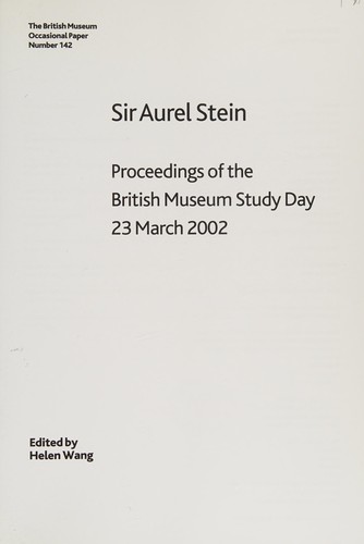 Cover of Sir Aurel Stein