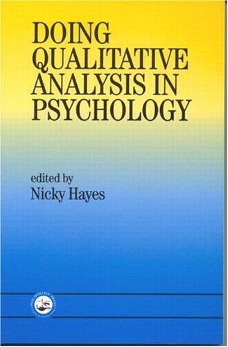 Cover of Doing qualitative analysis in psychology