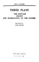 Cover of Three plays