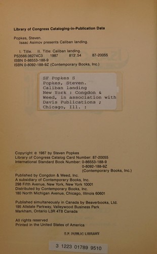 Cover of Caliban landing