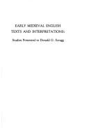 Cover of Early medieval English texts and interpretations