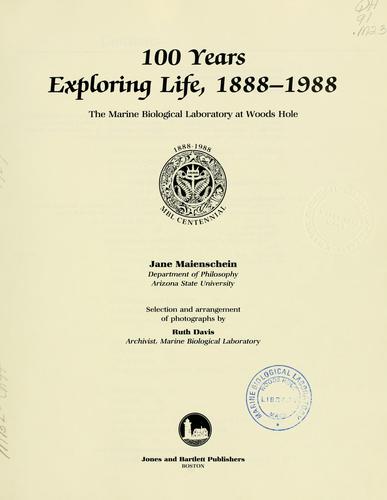 Cover of 100 years exploring life, 1888-1988