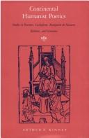 Cover of Continental Humanistic Poetics