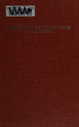 Cover of The Jewish national home in Palestine