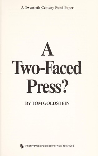 Cover of A two-faced press?
