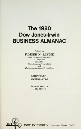 Cover of The 1980 Dow Jones-Irwin, Summer Levine