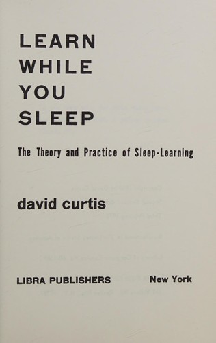 Cover of Learn while you sleep