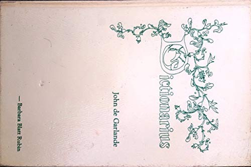 Cover of The Dictionarius of John de Garlande