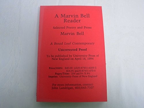 Cover of A Marvin Bell reader