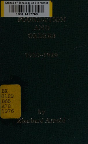 Cover of Foundation and orders of Sannerz and the Rhön Bruderhof