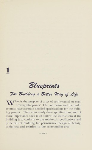 Cover of Blueprints for building a better way of life