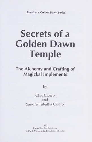 Cover of Secrets of a Golden Dawn temple