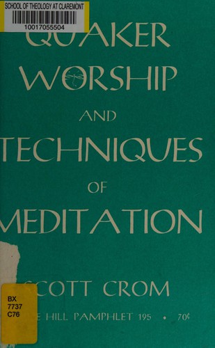 Cover of Quaker worship and techniques of meditation