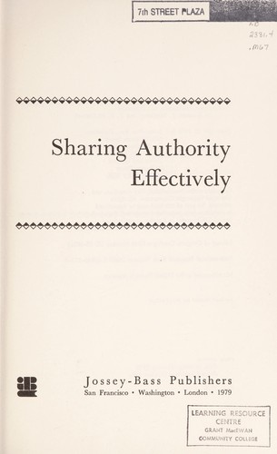 Cover of Sharing authority effectively