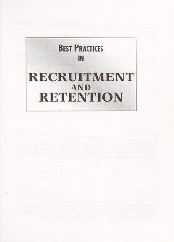 Cover of Best practices in recruitment and retention