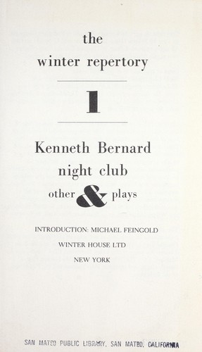 Cover of Night club & other plays
